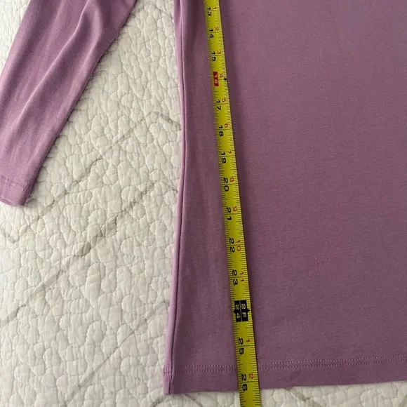 Talbots 100% Pima cotton,3/4 Sleeve Bateau Neck Tee, Small,Lavender, Like new. - Picture 4 of 5
